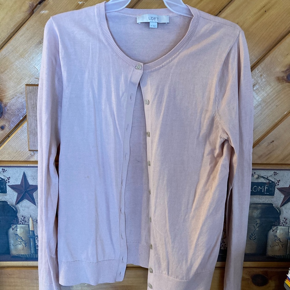 LOFT Cardigan blush pink